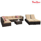 Chine Ensemble sectionnel de sofa de patio extérieur en osier de Brown, chaise longue beige de Seat de meubles modernes de patio société