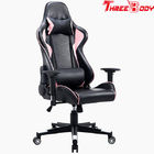 Chaise noire et rose haut arrière de jeu, pivots 360 degrés d'unité centrale de cuir de chaise de bureau