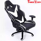 Chaise noire et blanche de jeu de dos de haute, chaise ergonomique légère de jeu