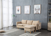 Triplace réglé de peau de chambre à coucher de meubles de tissu de sofa contemporain léger de coin
