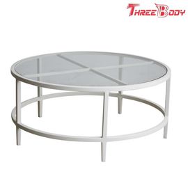 Table basse extérieure extérieure commerciale en métal blanc de meubles de jardin/petit Tableau de côté de patio