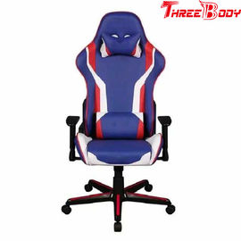 Chaise confortable mobile de jeu d'ordinateur, chaise de bureau de emballage en cuir bleue d'unité centrale Seat
