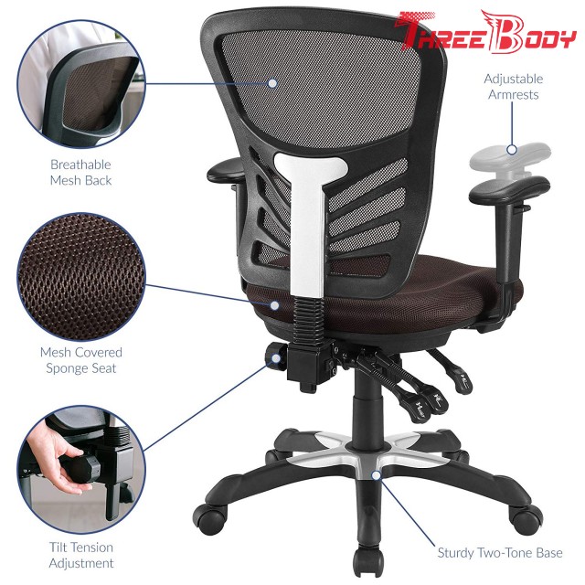 Chaise noire ergonomique de bureau de maille de meubles à la maison modernes à extrémité élevé pivot de 360 degrés