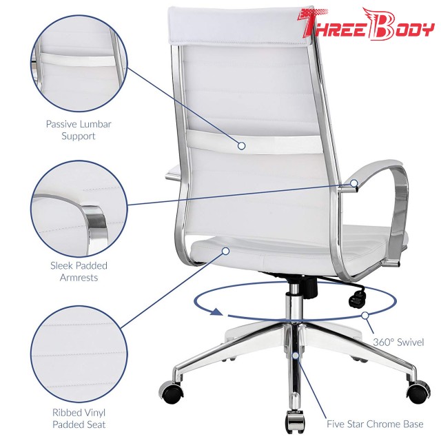Chaise blanche de bureau exécutif de meubles à la maison modernes en cuir d'unité centrale pour le fonctionnement d'étude