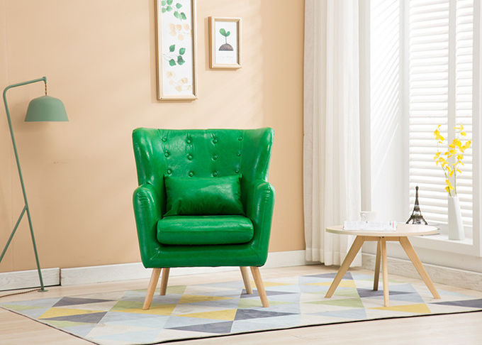Sofa de coin de tissu de jambes en bois solide, un sofa de tissu de vert de Seater pour l'hôtel
