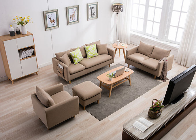 Triplace réglé de peau de chambre à coucher de meubles de tissu de sofa contemporain léger de coin