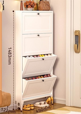Flip-Type wall mounted Space-Saving Steel Ultra-Thin Shoe Storage Cabinet For Home Entrance, Exterior Door, Aisle