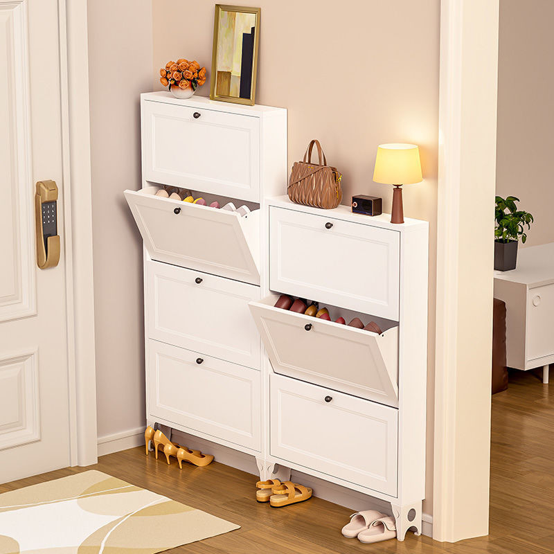 Flip-Type wall mounted Space-Saving Steel Ultra-Thin Shoe Storage Cabinet For Home Entrance, Exterior Door, Aisle