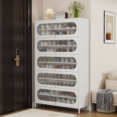 Armoire de rangement de chaussures en acier à haute capacité à haute résistance à la poussière pour l'entrée de la maison, la porte extérieure de la maison, l'allée de l'ascenseur
